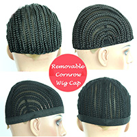 Cornrows Wig Cap With Adjustable Strap Easier To Sew In For Loss Hair Black Color