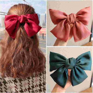 Sunny queen Big Hair Bow Ties Hair Clips Satin Two Layer Butterfly Bow For Women Bowknot Hairpins Trendy Headwear Hair Accessorie