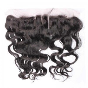 Natural Color Body Wave Brazilian Virgin Hair Lace Frontal Closure 13x4inches