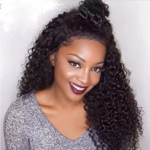 Pre Plucked 360 Circular Lace Frontal Wigs Brazilian Kinky Curly 180% Density Full Lace Human Hair Wigs