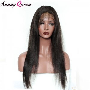 360 Lace Wigs Malaysian Straight Virgin Hair Lace Front Human Hair Wigs 180% Density Natural Hairline