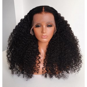 Sunny Queen 250% Density Brazilian Curly Lace Front Human Hair Wigs Pre Plucked With Baby Hair