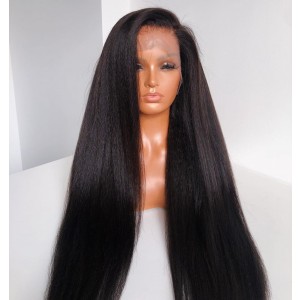 Sunny Queen Kinky Straight 250 Density Glueless Full Lace Wigs Brazilian Pre Plucked Full Lace Human Hair Wigs With Baby Hair