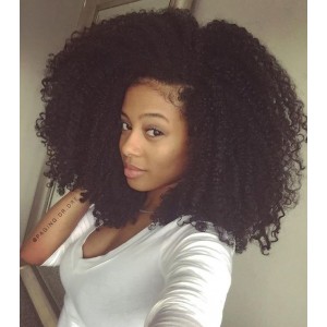 Sunny Queen Natural Color Brazilian Virgin Human Hair Afro Kinky Curly Wig Lace Front Wigs