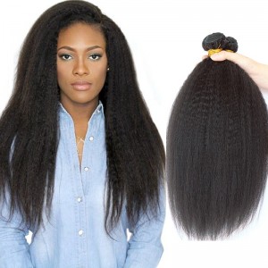 Sunny Queen Brazilian Virgin Hair Italian Yaki Human Hair Weaves 3Bundles Natural Color