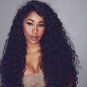 250% Density Wig Pre-Plucked Deep Wave Brazilian Lace Wigs with Baby Hair for Black Women Natural Hair Line