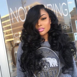 Brazilian Lace Front Ponytail Wigs Loose Wave Pre-Plucked Natural Hair Line 150% Density wigs No Shedding No Tangle