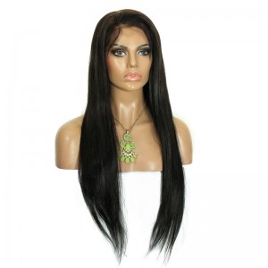 Natural Color(#1 #1B #4) Silk Straight Malaysian Virgin Human Hair Wig Lace Front Wigs