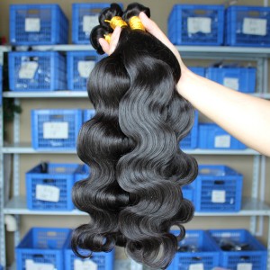 Indian Virgin Human Hair Extensions Weave Body Wave 4 Bundles Natural Color