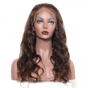 Full Lace Human Hair Wigs Body Wave 250% Density Wig Pre-Plucked Natural Hair Line with Baby Hair #4 color