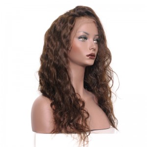 Full Lace Human Hair Wigs 250% Density Wig with Baby Hair #4 color Pre-Plucked Natural Hair Line Body Wave