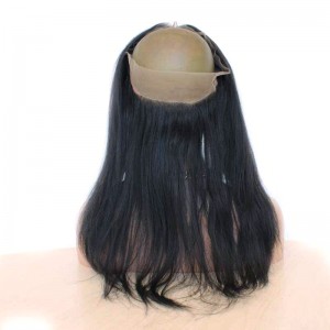 360 Lace Frontal Band Yaki Straight Brazilian Virgin Hair Lace Frontal With Natural Hairline