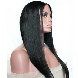 Ashanti Natural Color Silk Straight Virgin Human Hair Wig Lace Front Wigs