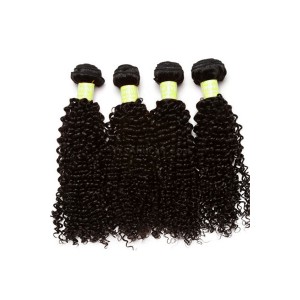 Mongolian Virgin Human Hair Extensions Weave Kinky Curly 4 Bundles Natural Color 