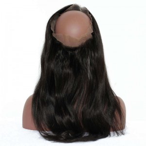 360 Lace Frontal Closure Brazilian Straight Lace Virgin Hair 22*4*2 Pre Plucked Natural Hailine