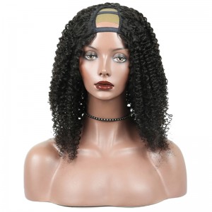 Sunny Queen Brazilian Kinky Curly U Part Human Hair Wig For Women Natural Black 130% Density