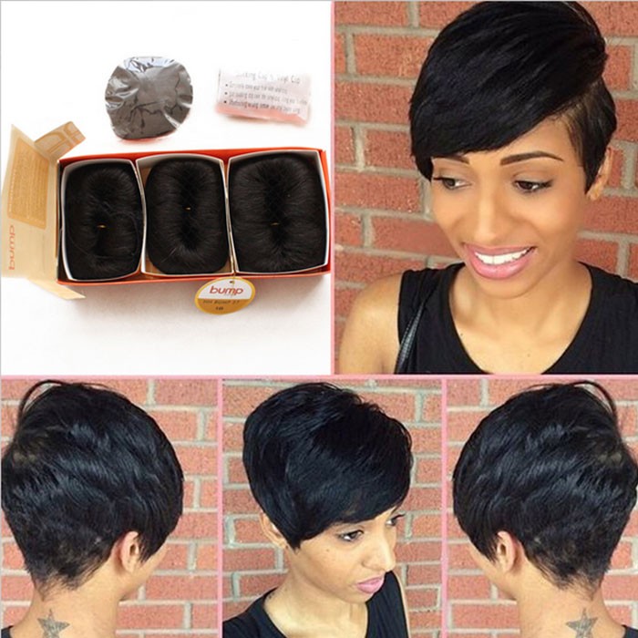 27 piece weave human hair short