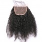 Sunny Queen Mongolian Virgin Hair Afro Kinky Curly Three Part Lace Closure 4x4inches Natural Color