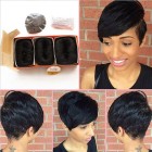 Sunny Queen Brazilian Human Short Hair Extensions 27 Pieces Short Straight Hair Weave Style