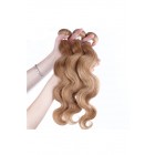 Sunny Queen Color #27 Honey Brown Body Wave Brazilian Virgin Hair Weave 3pcs Buddles