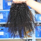 Sunny Queen Brazilian Virgin Hair Afro Kinky Curly Free Part Lace Closure 4x4inches Natural Color