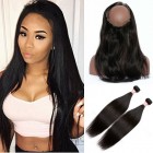Sunny Queen Pre Plucked 360 Lace Frontal Closure With 2 Bundles Brazilian Straight Human Virgin Hair 