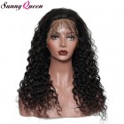 Sunny Queen 180% Density Pre Plucked 360 Lace Wigs Brazilian Deep Wave Lace Front Human Hair Wigs Natural Hairline 