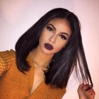 Sunny Queen 250% Desnity Short Straight Bob Wigs Brazilian Virgin Hair Lace Front Human Hair Wigs