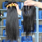 Sunny Queen Malaysian Virgin Hair Silky Straight Three Part Lace Closure with 3pcs Weaves