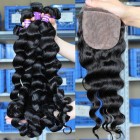 Sunny Queen Malaysian Virgin Hair Loose Wave 4X4inches Three Part Silk Base Closure with 3pcs Weaves