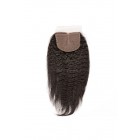 Sunny Queen Natural Color Kinky Straight Brazilian Virgin Hair Silk Base Closure 4x4inches