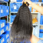 Sunny Queen Natural Color Peruvian Virgin Human Hair Kinky Straight Hair Weave 3 Bundles