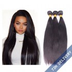 Sunny Queen Natural Color Silk Straight Brazilian Virgin Human Hair Extensions Weave 3 Bundles