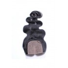 Sunny Queen Natural Color Body Wave Brazilian Virgin Hair Silk Base Closure 4x4inches
