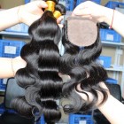 Sunny Queen Indian Virgin Hair Body Wave 4X4inches Middle Part Silk Base Closure with 3pcs Weaves