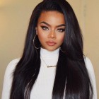 Sunny Queen  Silk Straight Peruvian Virgin Human Hair Glueless Full Lace Wigs Natural Color