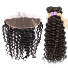 Sunny Queen Deep Wave Lace Frontal Closure With Bundles Brazilian Remy Hair 4 Pcs Human Hair Deal Sunny Queen