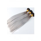 Sunny Queen Ombre Hair Weave Color 1b/#Grey Brazilian Silky Straight Virgin Human Hair 