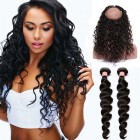 Sunny Queen 360 Lace Frontal Band Loose Wave Brazilian Virgin Hair Lace Frontals Natural Hairline with Two Bundles