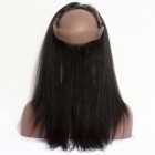 Sunny Queen 360 Lace Frontal Closure Light Yaki Brazilian Virgin Hair Lace Frontal Natural Hairline 22.5*4*2