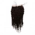 Sunny Queen Mongolian Virgin Hair Kinky Curly Three Part Lace Closure 4x4inches Natural Color