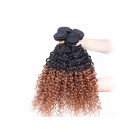 Sunny Queen Ombre Hair Weave Color 1b/#30 Kinky Curly Virgin Human Hair 3 Bundles