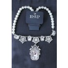 Sunny Queen Fashion charm jewelry crystal pearl flower shortness of breath necklace