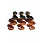 Sunny Queen Peruvian Virgin Human Hair Body Wave Ombre Hair Weave Color 1b/#30 3 Bundles