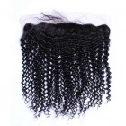Sunny Queen Natural Color Kinky Curly Brazilian Virgin Hair Silk Base Lace Frontal Closure 13x4inches