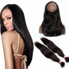 Sunny Queen 360 Lace Frontal Band with 2 Bundles Brazilian Virgin Hair Straight 360 Circle Lace Frontal