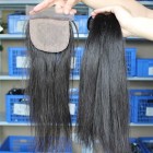 Sunny Queen Brazilian Virgin Hair Straight 4X4inches Middle Part Silk Base Closure with 3pcs Weaves