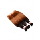 Sunny Queen Brazilian Virgin Human Hair Ombre Hair Weave Color 1b/#30 Silky Straight 3 Bundles