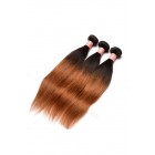 Sunny Queen Peruvian Virgin Human Hair Silky Straight Ombre Hair Weave Color 1b/#30 3 Bundles