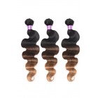 Sunny Queen Body Wave Virgin Human Hair  Ombre Hair Weave Color 1b/#4/#27 3 Bundles